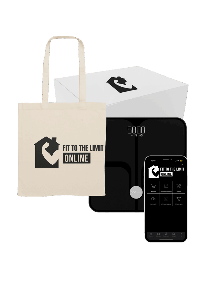 Goodiebag The Reset 12 weken programma met slimme weegschaal, Fit to the Limit app en tas